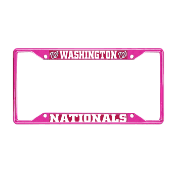 Washington Nationals Pink Metal License Plate Frame - 6.25