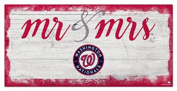 Washington Nationals Script Mr & Mrs 6x12 Sign