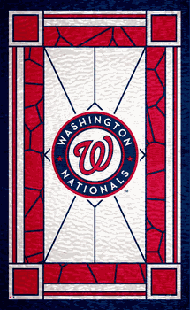 Washington Nationals Stained Glass 11x19 Wood Sign