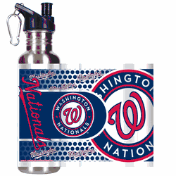 Washington Nationals Stainless Steel Water Bottle with Hi-Def Metallic Graphics