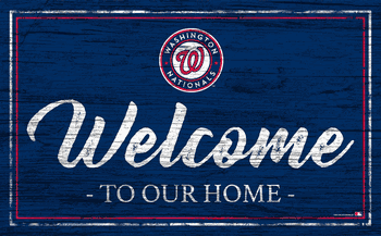 Washington Nationals Team Color Welcome 11x19 Sign