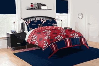 MLB Washington Nationals Rotary Queen Bed In A Bag Set