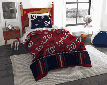 MLB Washington Nationals Rotary Twin Bed In A Bag Set
