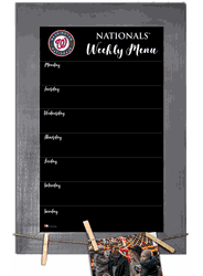 Washington Nationals Weekly Chalkboard with frame & clothespins 11x19 Sign