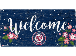 Washington Nationals Welcome Floral 6x12 Sign