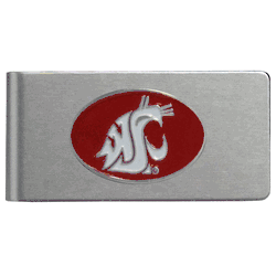 Washington St. Cougars Brushed Metal Money Clip