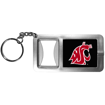 Washington St. Cougars Flashlight Key Chain with Bottle Opener