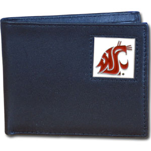 Washington St. Cougars Leather Bi-fold Wallet