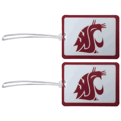 Washington St. Cougars Vinyl Luggage Tag, 2pk