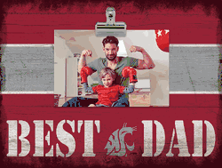 Washington State Cougars 10" x 8" Best Dad with Stripe Clip Frame