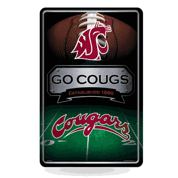 Washington State Cougars 11X17 Large Embossed Metal Wall Sign