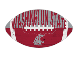 Washington State Cougars 12" Football Cutout Sign with City Name