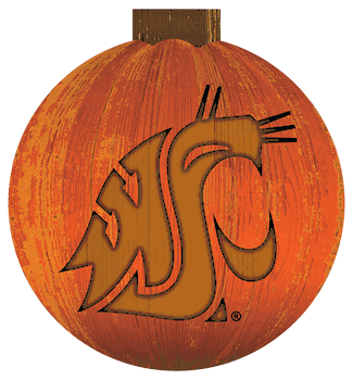 Washington State Cougars 12 in. Halloween Pumpkin Sign