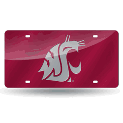 Washington State Cougars  12" x 6" Laser Cut Tag For Car/Truck/SUV