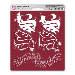 Washington State Cougars 6 Count Mini Decal Sticker Pack