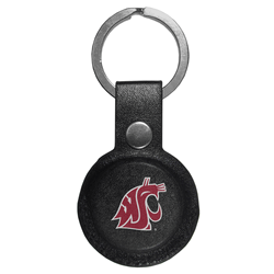 Washington State Cougars AirTag Compatible Leather Key Chain