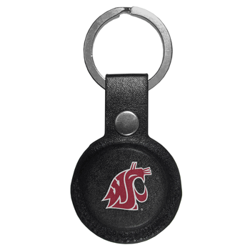 Washington State Cougars AirTag Compatible Leather Key Chain