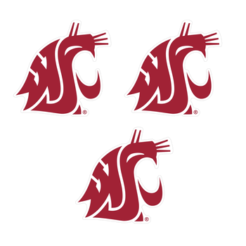 Washington State Cougars Auto Decal 3 Pack