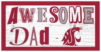 Washington State Cougars Awesome Dad 6x12 Sign