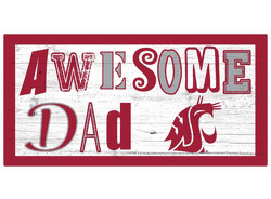 Washington State Cougars Awesome Dad 6x12 Sign
