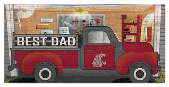 Washington State Cougars Best Dad Truck 6x12 Sign