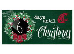 Washington State Cougars Chalk Christmas Countdown 6x12 Sign