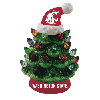 Washington State Cougars Christmas Tree 4 Inch LED Tabletop