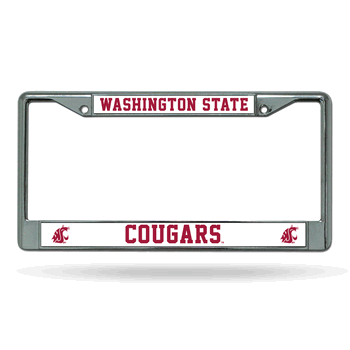 Washington State Cougars Standard Chrome Frame with Plastic Inserts 12