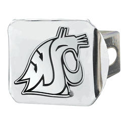 Washington State Cougars Chrome Metal Hitch Cover with Chrome Metal 3D Emblem