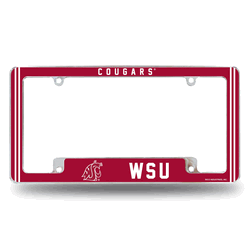 Washington State Cougars Classic 12" x 6" Chrome All Over Automotive License Plate Frame