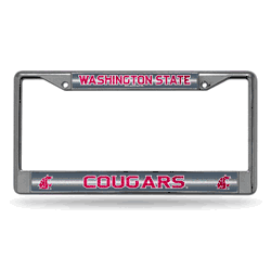 Washington State Cougars Classic 12" x 6" Silver Bling Chrome Car/Truck/SUV Auto Accessory