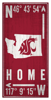 Washington State Cougars Coordinate 6x12 Sign