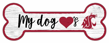 Washington State Cougars Dog Bone 6x12 Sign