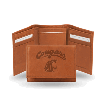 Washington State Cougars  Embossed Genuine Leather Tri-Fold