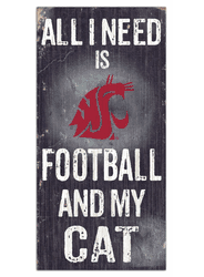 Washington State Cougars Football and My Cat 6x12 Sign