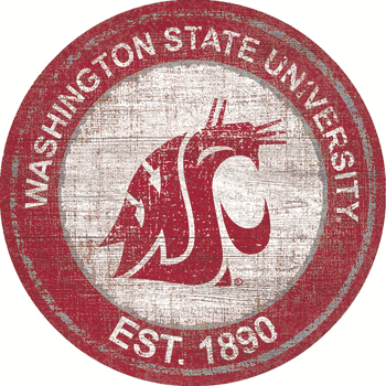 Washington State Cougars Heritage Logo Round Sign