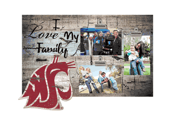 Washington State Cougars I Love my Family Clip Frame
