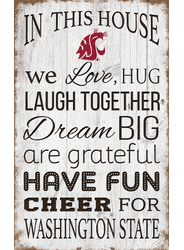 Washington State Cougars In This House 11x19 Sign