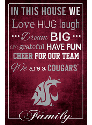 Washington State Cougars In This House 17x26