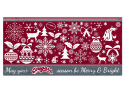 Washington State Cougars Merry and Bright 6x12 Sign