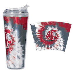 Washington State Cougars Metallic Tye Dye 24Oz Acrylic Tumbler W/Hinged Lid