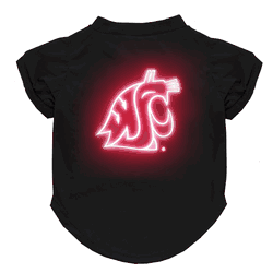 Washington State Cougars Neon Pet T-Shirt, X-Small