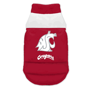 Washington State Cougars Pet Parka Puff Vest Extra Small