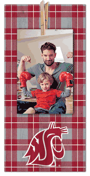 Washington State Cougars Plaid Clothespin 6x12 Sign