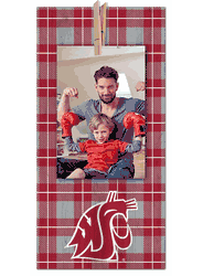 Washington State Cougars Plaid Clothespin 6x12 Sign