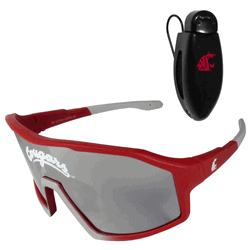 Washington State Cougars Shield Sunglasses with Visor Clip