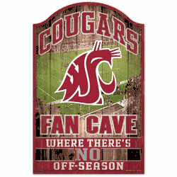 Washington State Cougars Sign 11x17 Wood Fan Cave Design