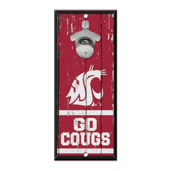 Washington State Cougars Sign Wood 5x11 Bottle Opener