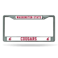 Washington State Cougars Standard Chrome Frame with Plastic Inserts 12" x 6" Car/Truck Auto Accessory