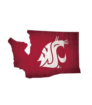Washington State Cougars Team Color Logo State Sign